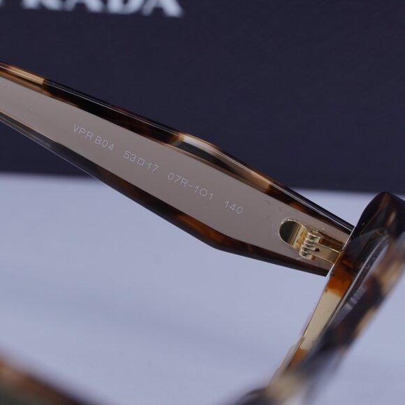 Prada PRB04V 07R1O1 Cat Eye Eyeglasses - Havana Caramel 53mm - Picture 8 of 11